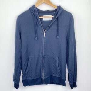 Private Stock Navy Blue Full Zip Long Sleeve Hoodie Men's Size Small S